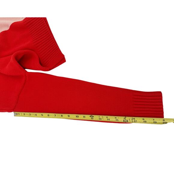 NWT XOKR Kerri Rosenthal V-Neck Colorblock Knit Love Heart Red/Pink Sweater XS - Picture 8 of 8